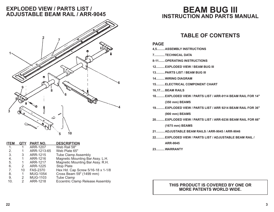 BUG-O Systems BEAM BUG III User Manual | Page 22 / 23