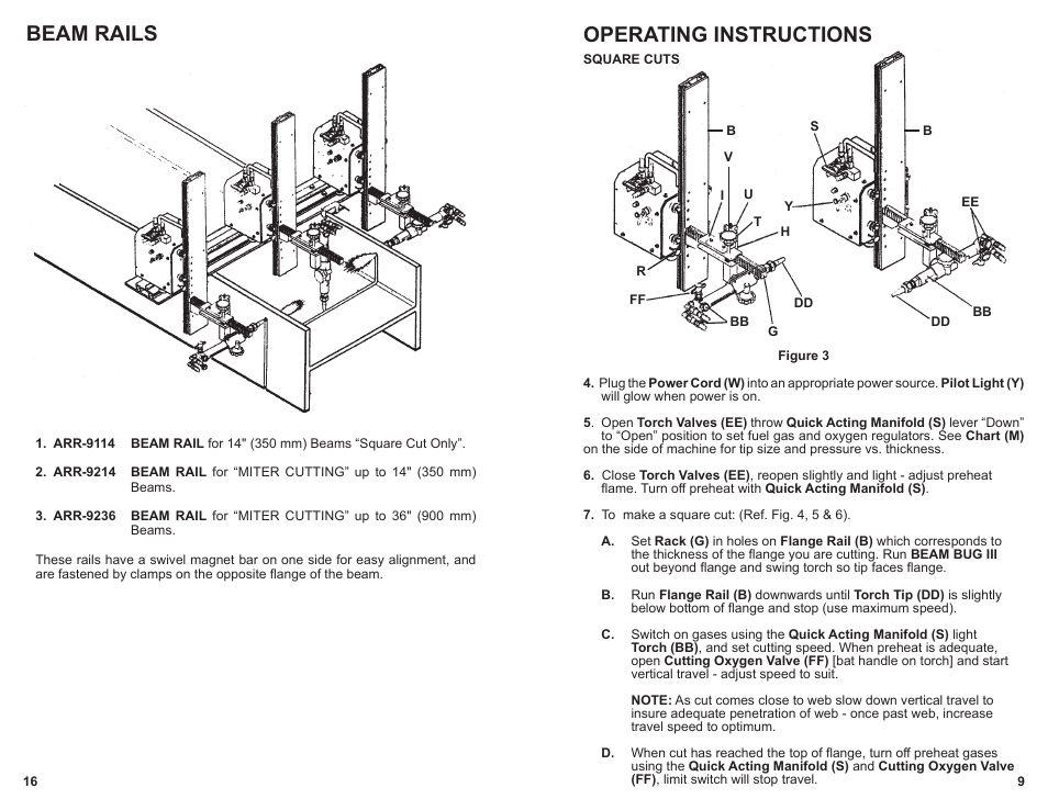 Beam rails, Operating instructions | BUG-O Systems BEAM BUG III User Manual | Page 9 / 23