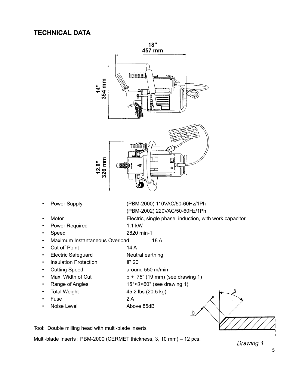 5 ..........technical data, Technical data | BUG-O Systems PBM-2000 User Manual | Page 5 / 17