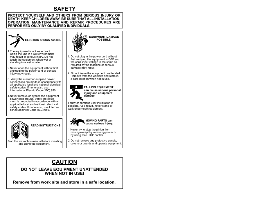 Safety, Caution | BUG-O Systems Speed Weaver II User Manual | Page 2 / 14
