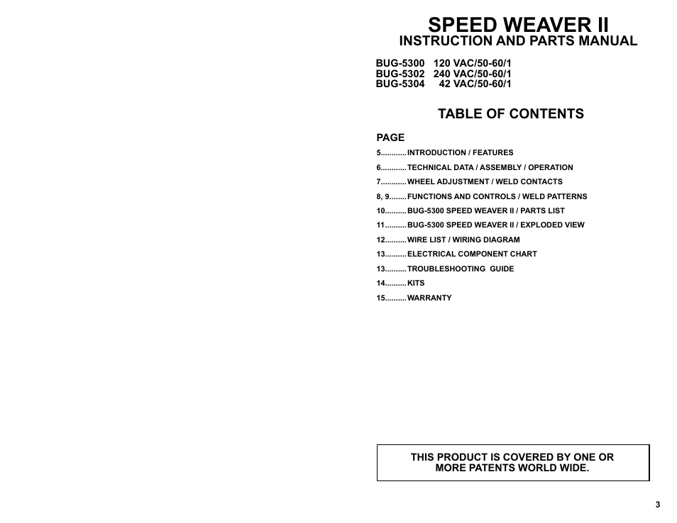 BUG-O Systems Speed Weaver II User Manual | Page 3 / 14