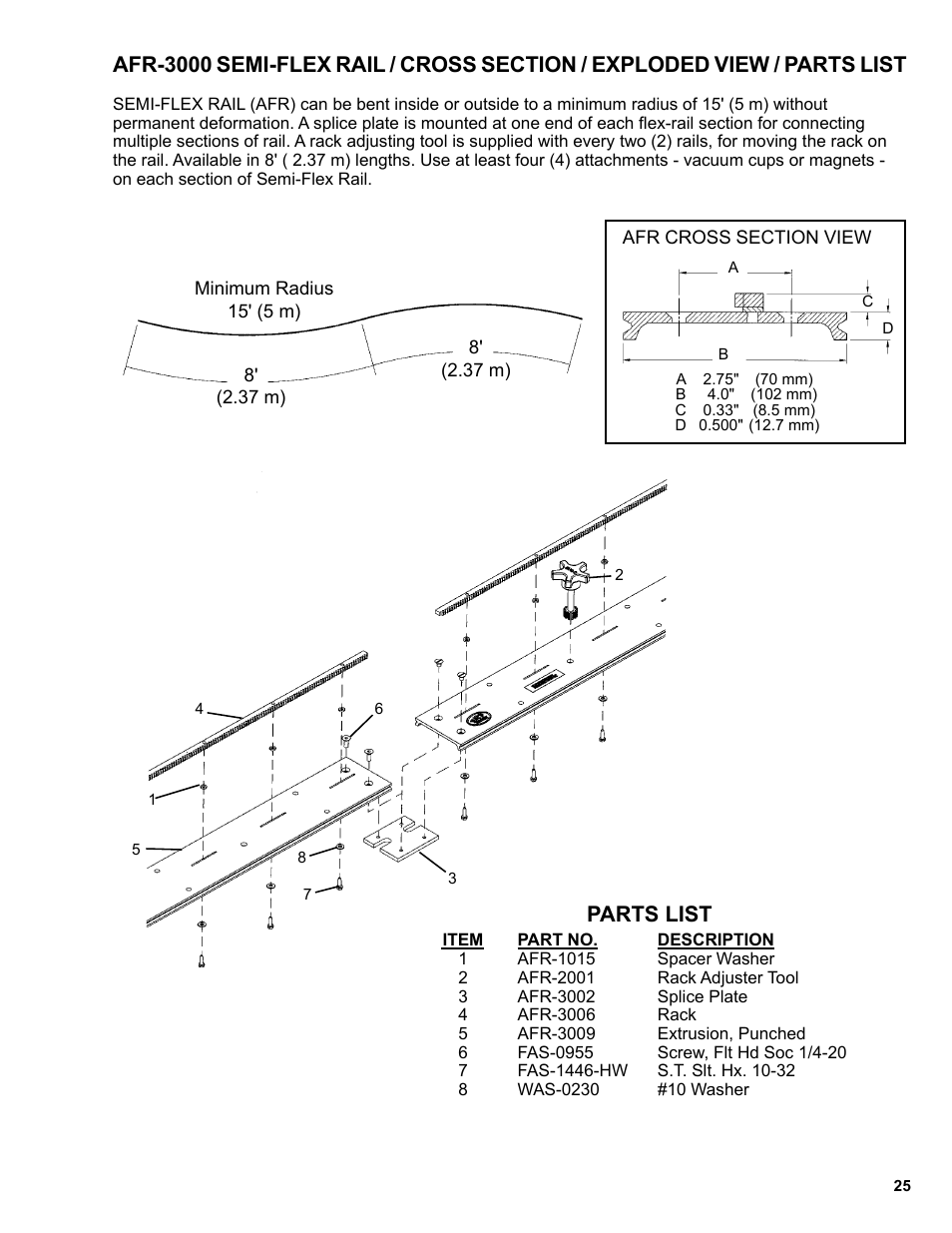 Parts list | BUG-O Systems BUG-6550 User Manual | Page 25 / 32
