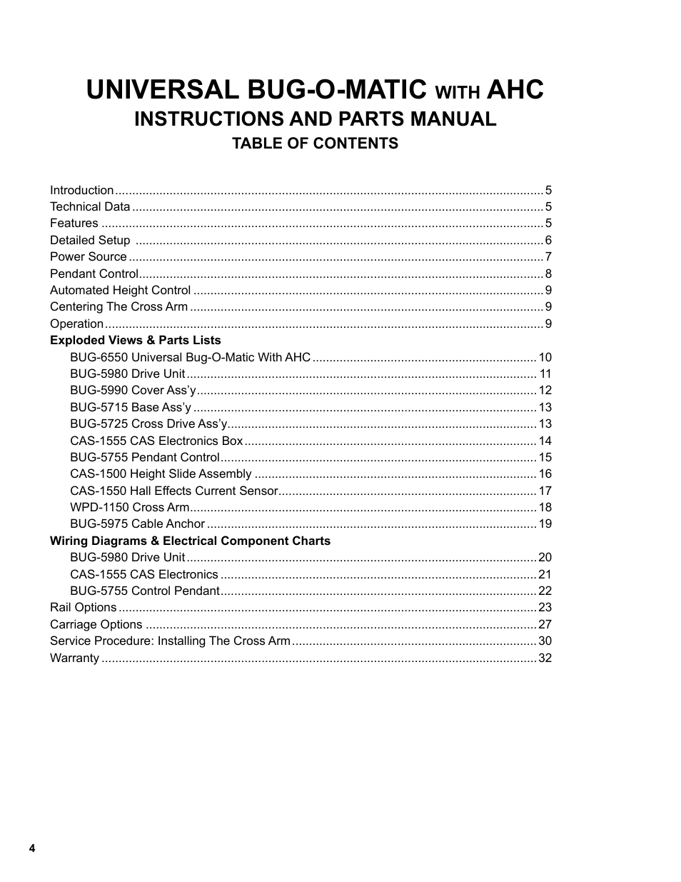 Universal bug-o-matic, Instructions and parts manual, With | BUG-O Systems BUG-6550 User Manual | Page 4 / 32