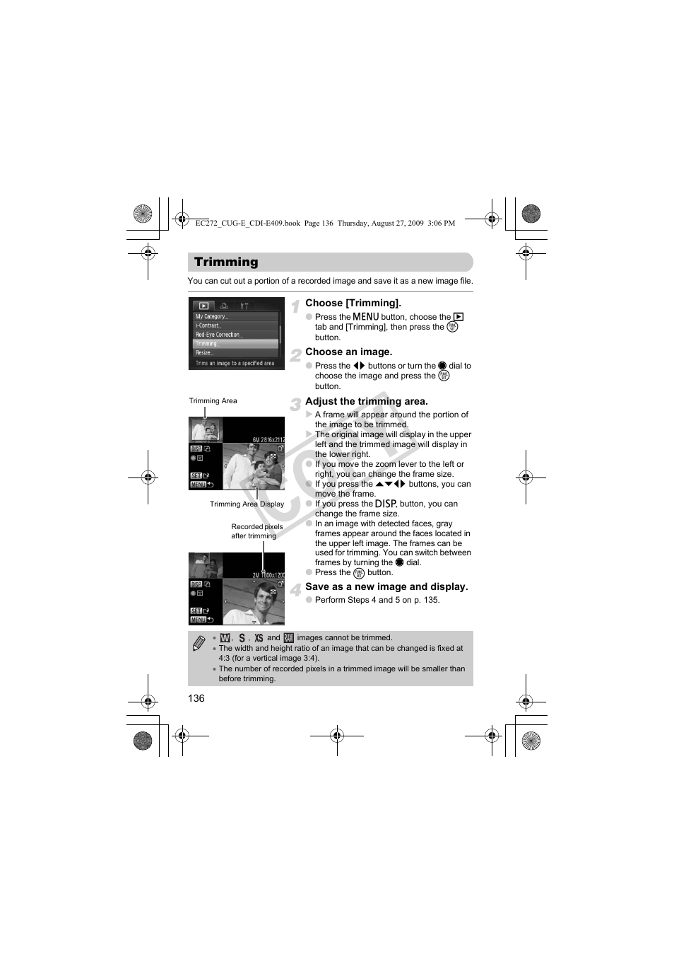 Trimming, Co py | Canon Battery Charger CB-2LY CDI-E409-020 User Manual | Page 136 / 179
