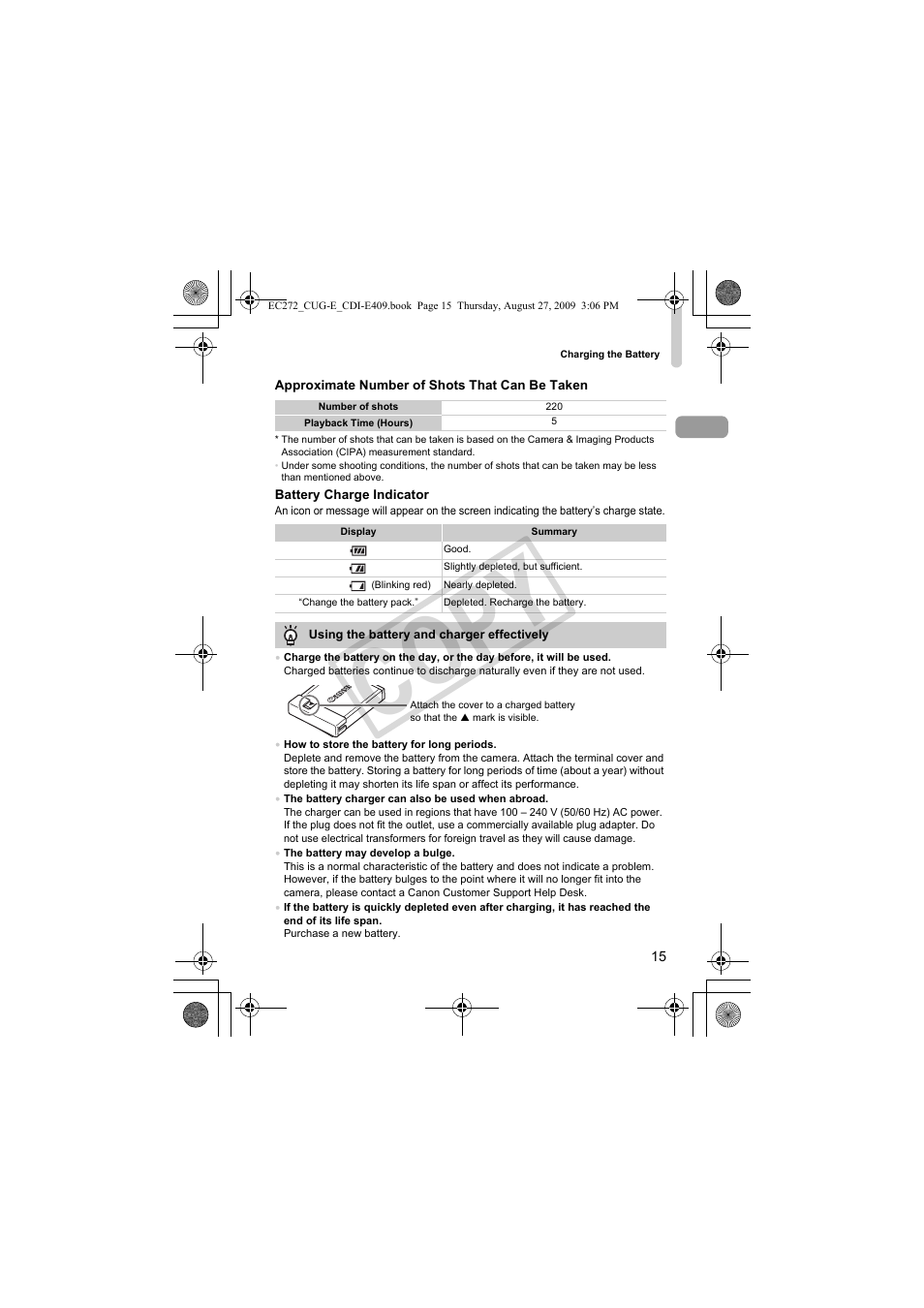 Co py | Canon Battery Charger CB-2LY CDI-E409-020 User Manual | Page 15 / 179