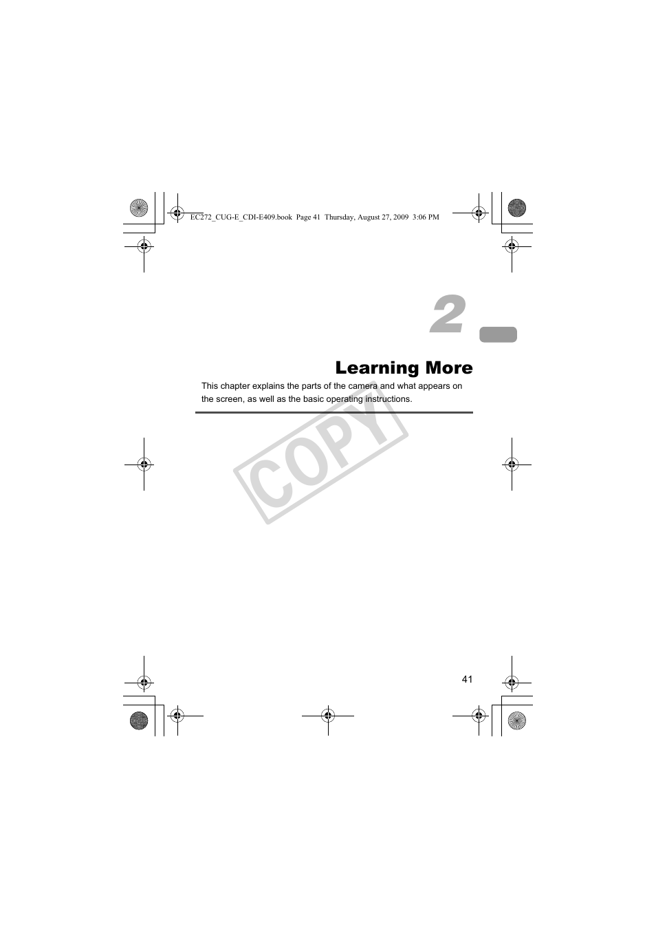 Learning more, Co py | Canon Battery Charger CB-2LY CDI-E409-020 User Manual | Page 41 / 179