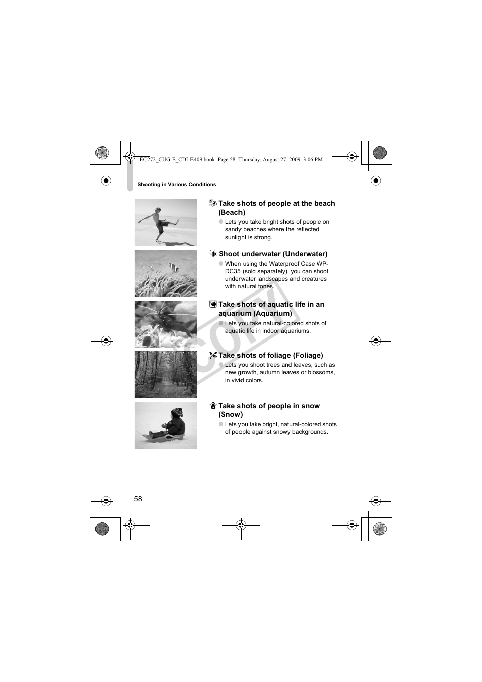 P. 58), Co py | Canon Battery Charger CB-2LY CDI-E409-020 User Manual | Page 58 / 179