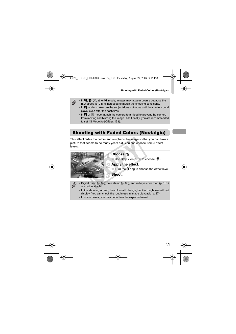 Shooting with faded colors, Nostalgic), Co py | Canon Battery Charger CB-2LY CDI-E409-020 User Manual | Page 59 / 179