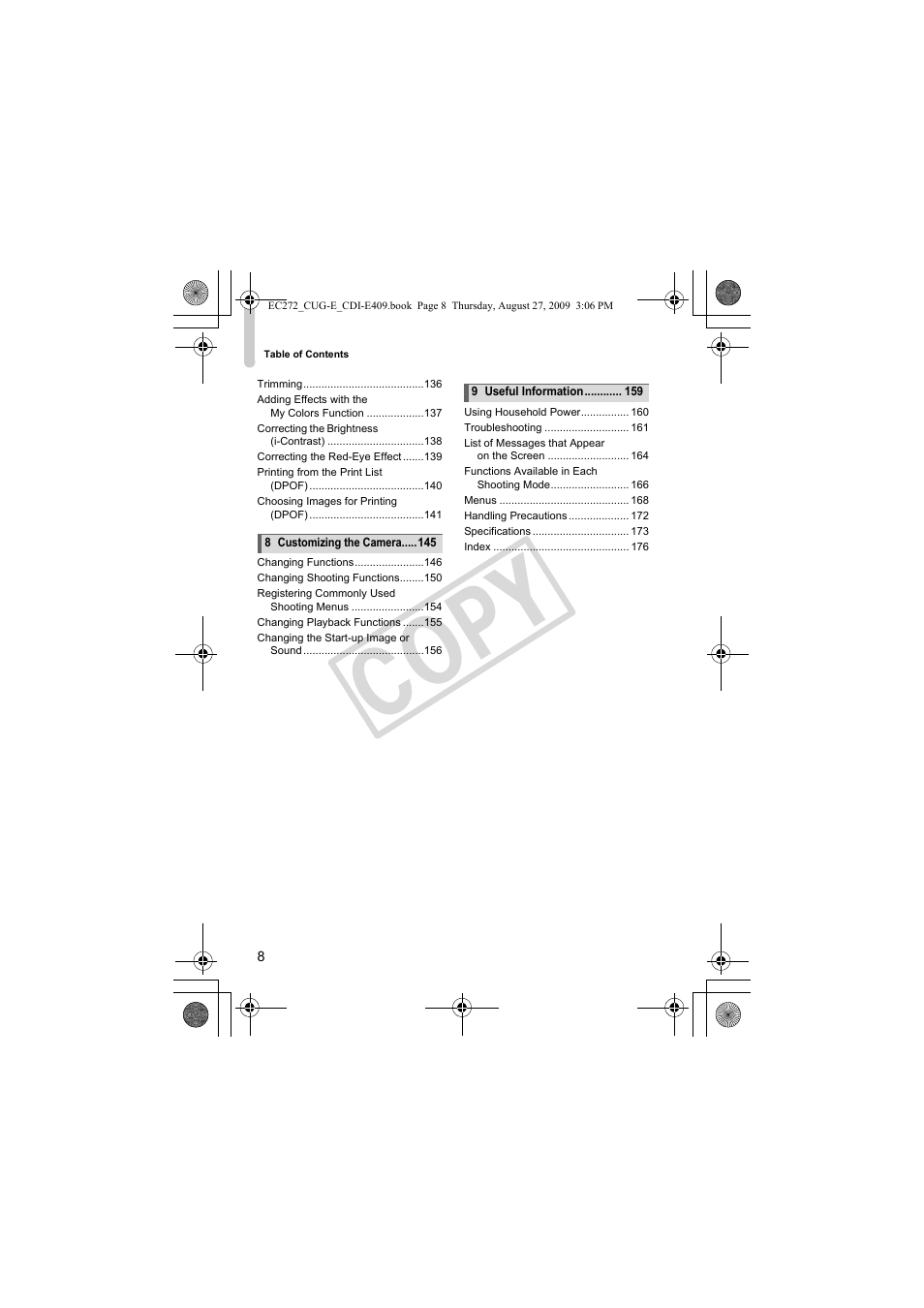 Co py | Canon Battery Charger CB-2LY CDI-E409-020 User Manual | Page 8 / 179
