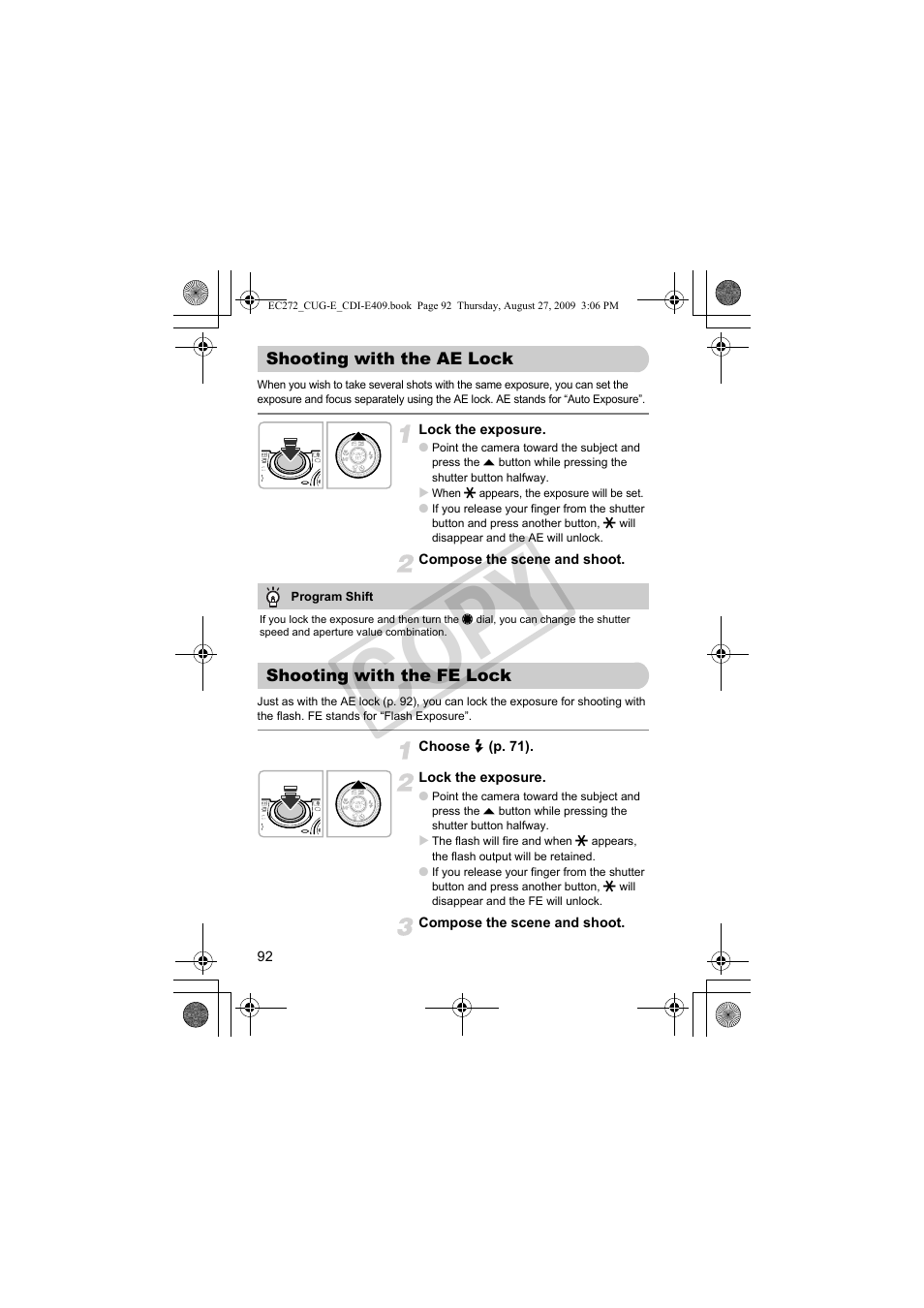 Lock (pp. 92, 1, P. 92), Co py | Canon Battery Charger CB-2LY CDI-E409-020 User Manual | Page 92 / 179