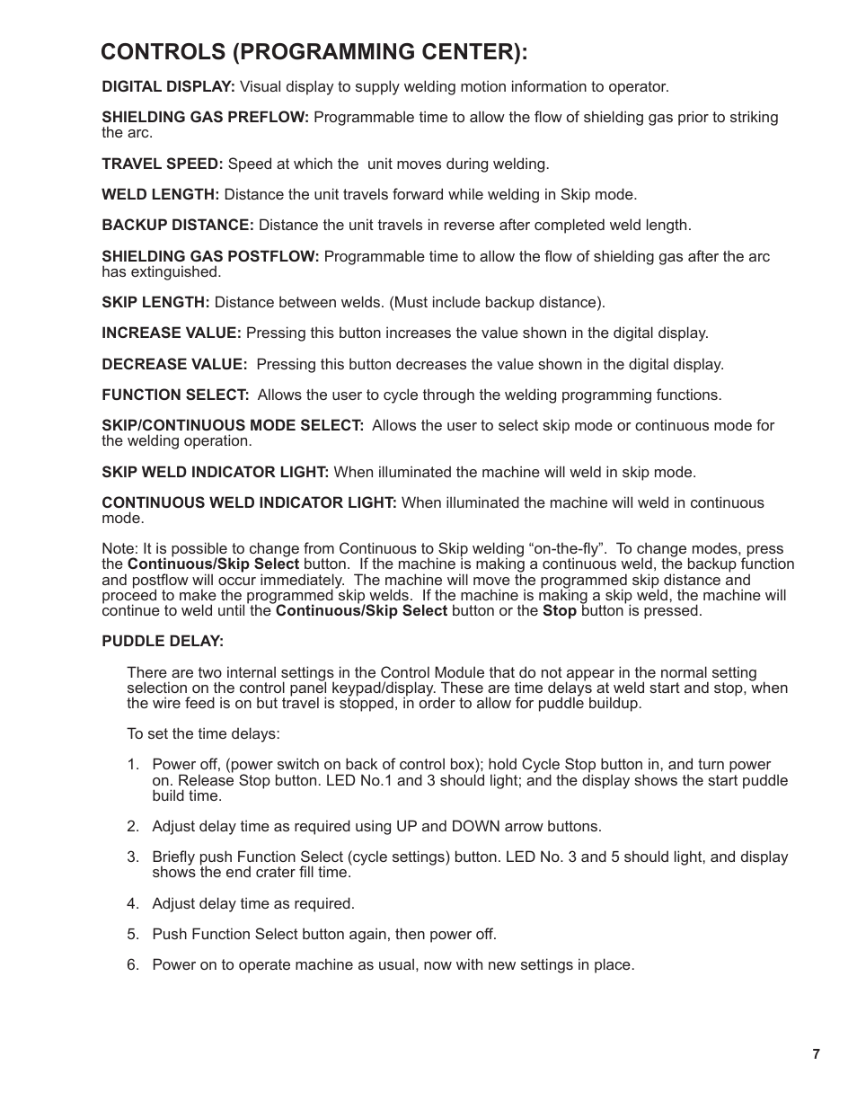 7 ... controls (programming center), Controls (programming center) | BUG-O Systems STW-3000 User Manual | Page 7 / 26