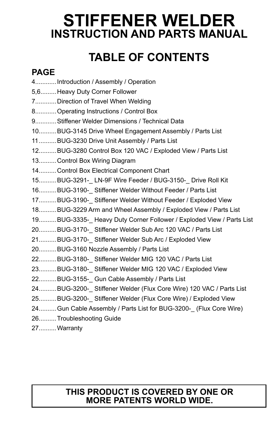BUG-O Systems Stiffener Welder User Manual | Page 3 / 29