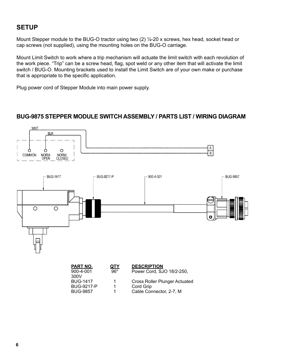 Setup | BUG-O Systems BUG-9870 User Manual | Page 6 / 12