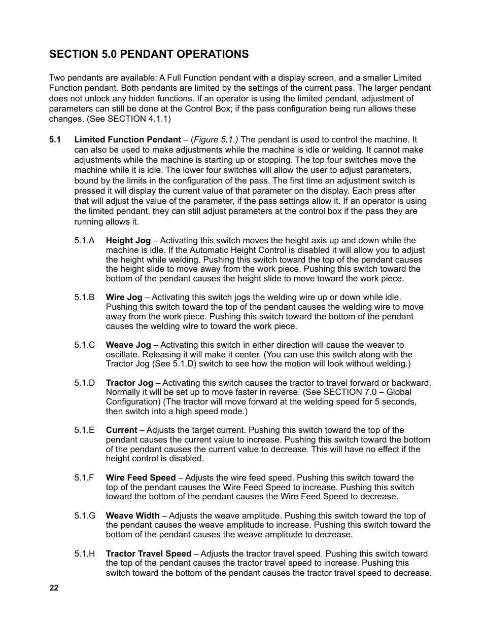 25 ...... section 5.0 pendant operations | BUG-O Systems Piper-Plus User Manual | Page 22 / 107