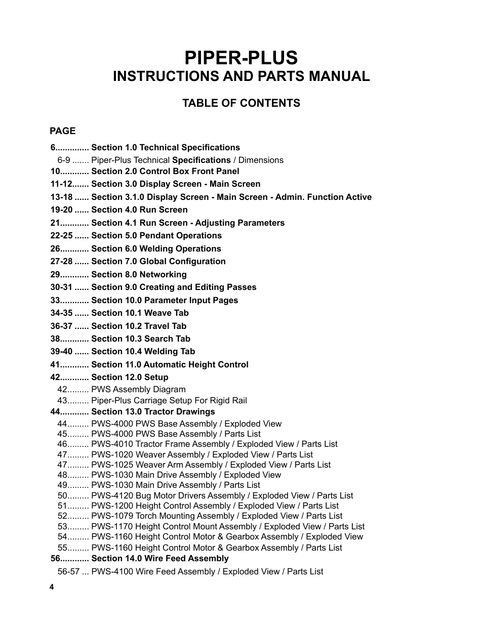 Piper-plus, Instructions and parts manual | BUG-O Systems Piper-Plus User Manual | Page 4 / 107