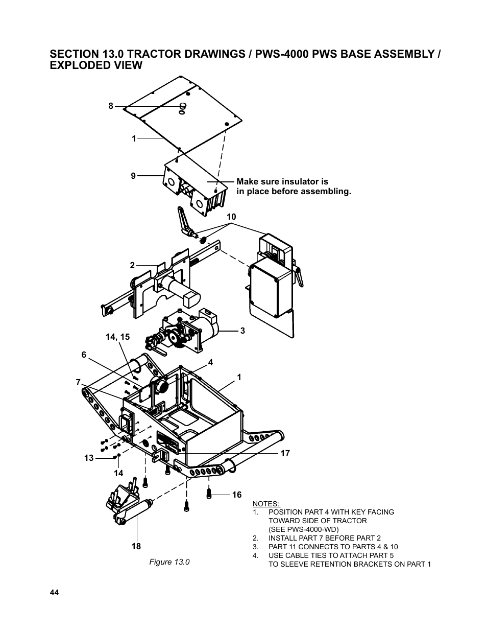 Section 13.0 tractor drawings | BUG-O Systems Piper-Plus User Manual | Page 44 / 107