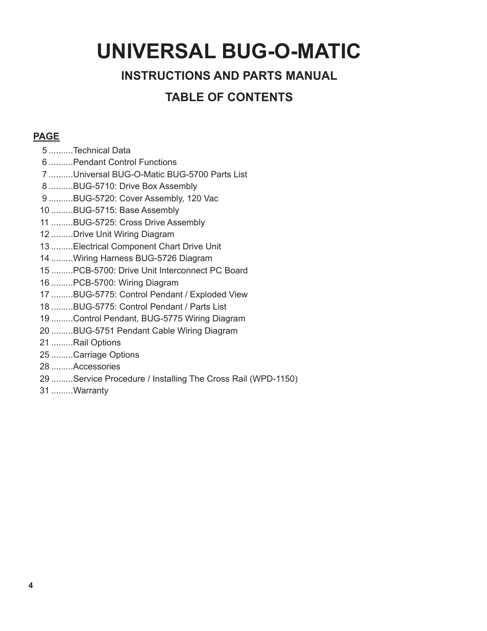 Universal bug-o-matic | BUG-O Systems Universal Bug-O-Matic User Manual | Page 4 / 31