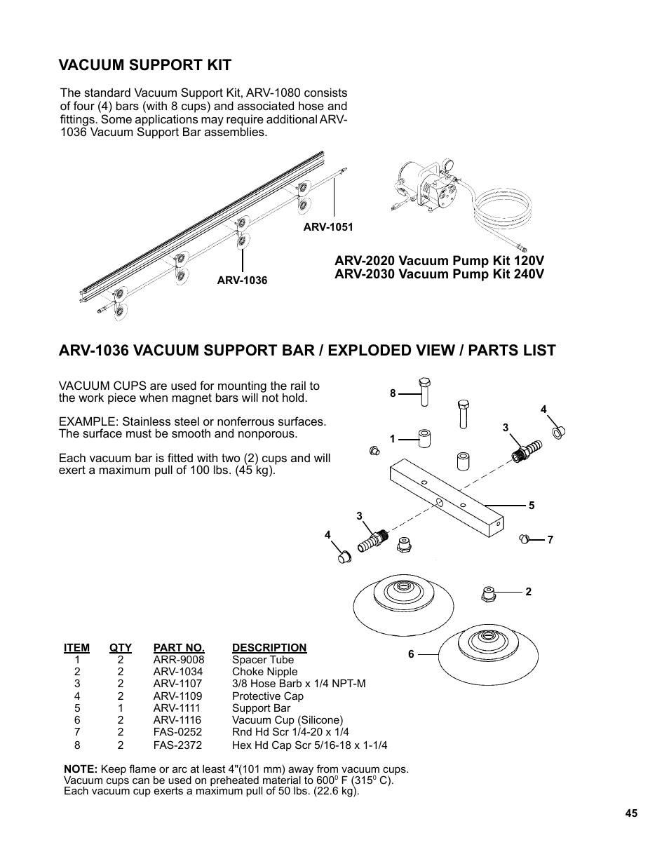46 ...... vacuum support kit, Vacuum support kit | BUG-O Systems Modular Drive System User Manual | Page 45 / 57