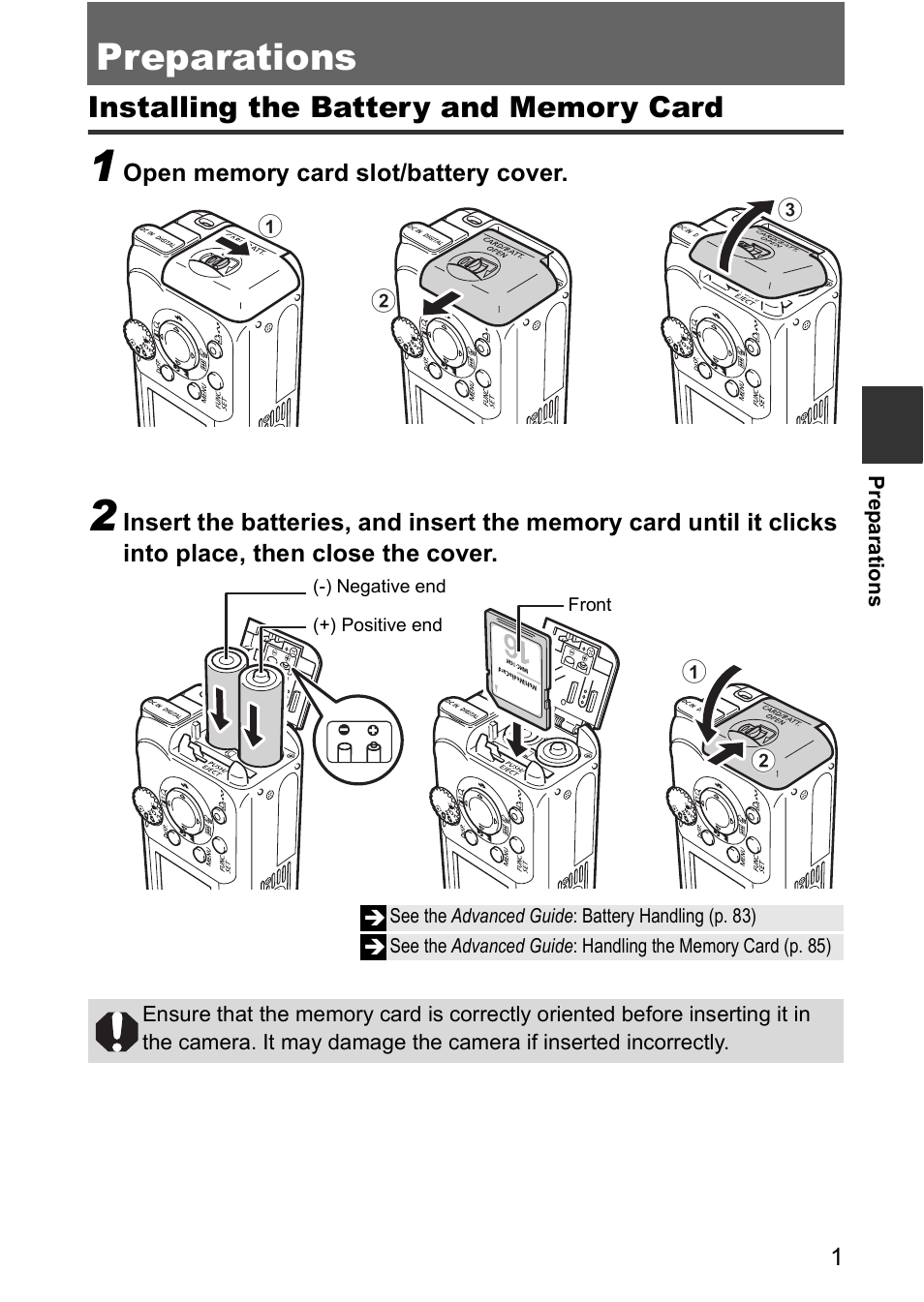Preparations | Canon CDI-E185-010 User Manual | Page 3 / 23