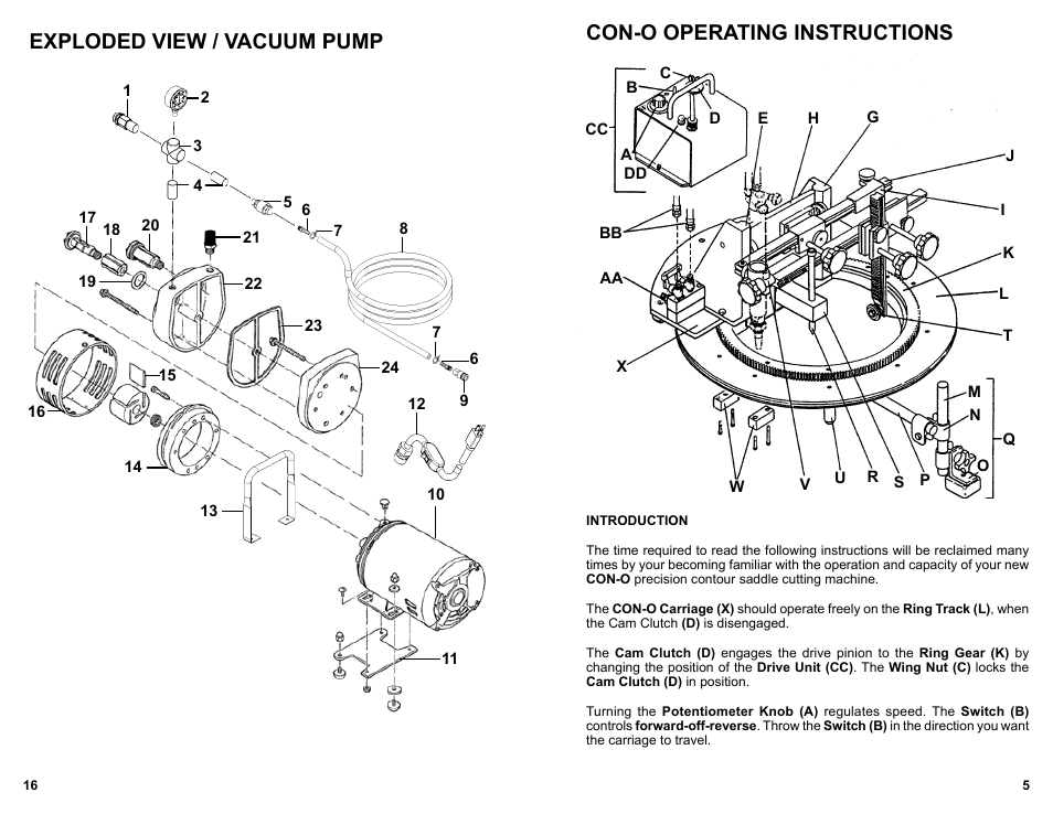 8 ........operating instructions, Con-o operating instructions, Exploded view / vacuum pump | BUG-O Systems CON-O User Manual | Page 5 / 19