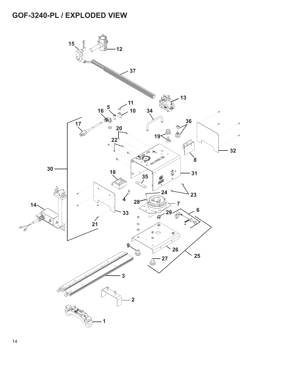 14 ........gof-3240-pl / exploded view, Gof-3240-pl / exploded view | BUG-O Systems GO-FER III-OX User Manual | Page 14 / 22