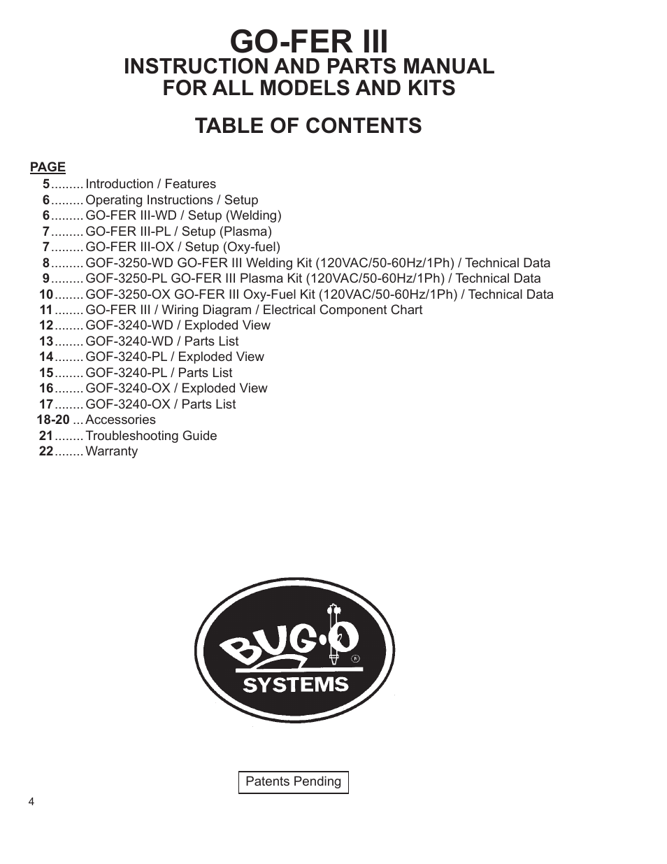 Go-fer iii | BUG-O Systems GO-FER III-OX User Manual | Page 4 / 22