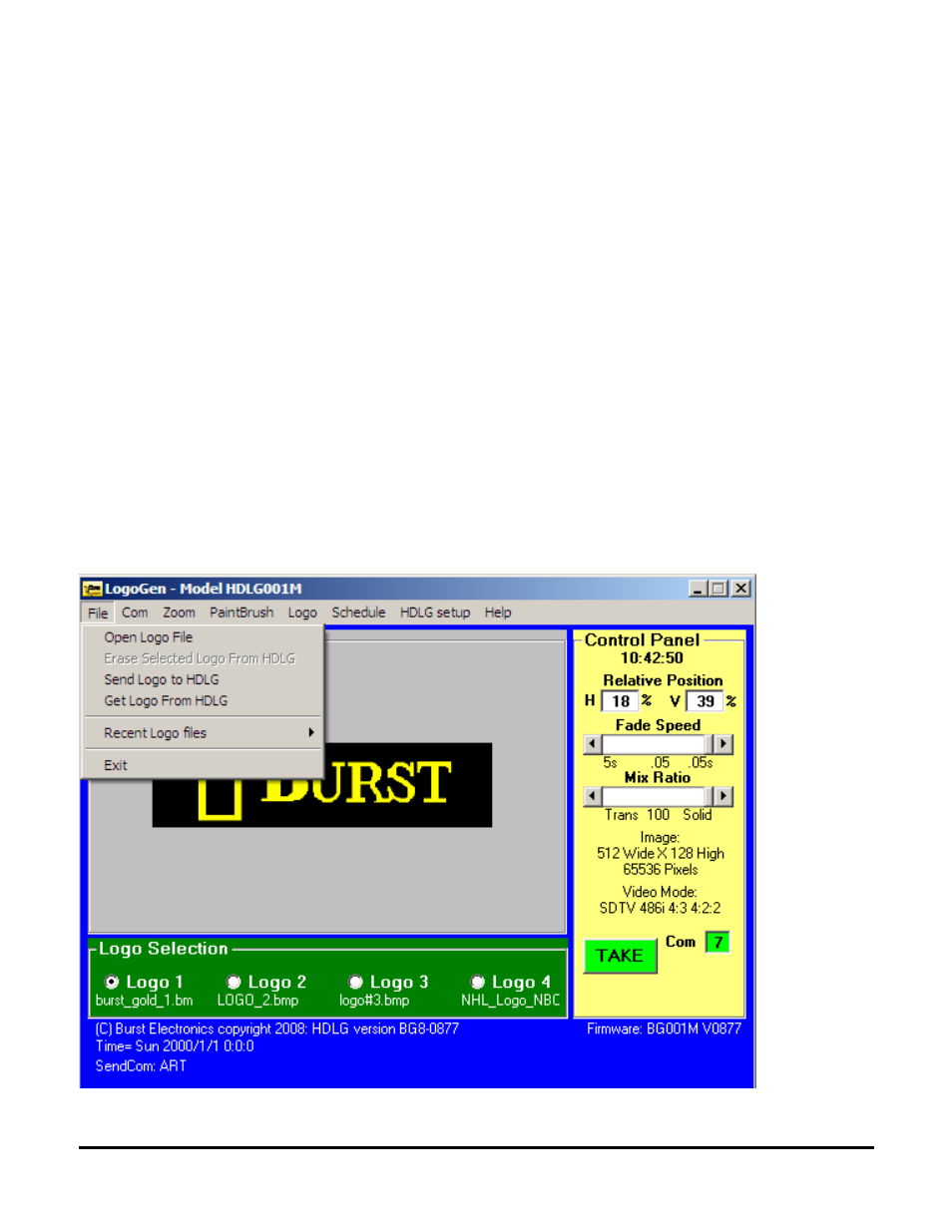 File menu | Burst Electronics HDLG User Manual | Page 21 / 37
