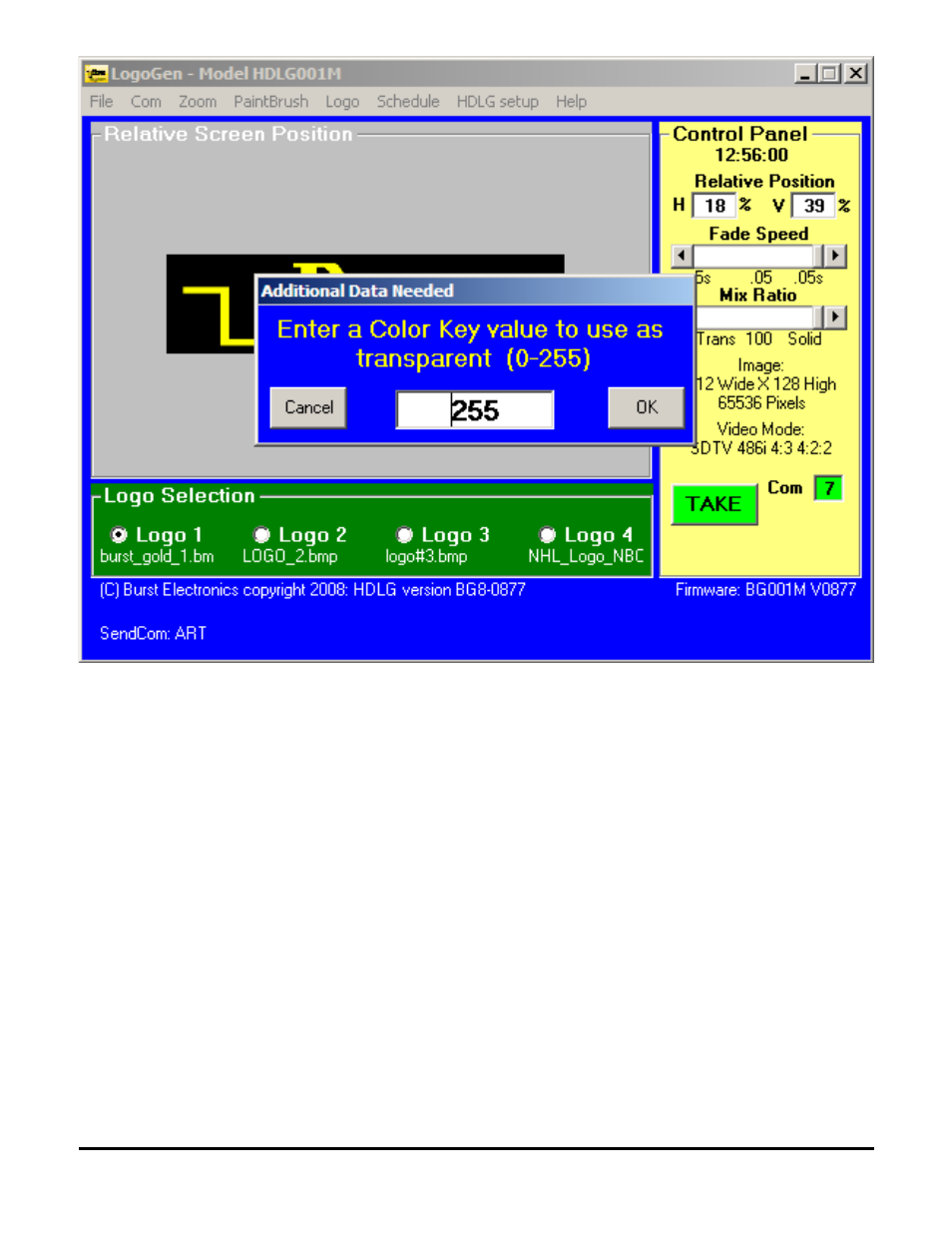 Schedule menu | Burst Electronics HDLG User Manual | Page 26 / 37