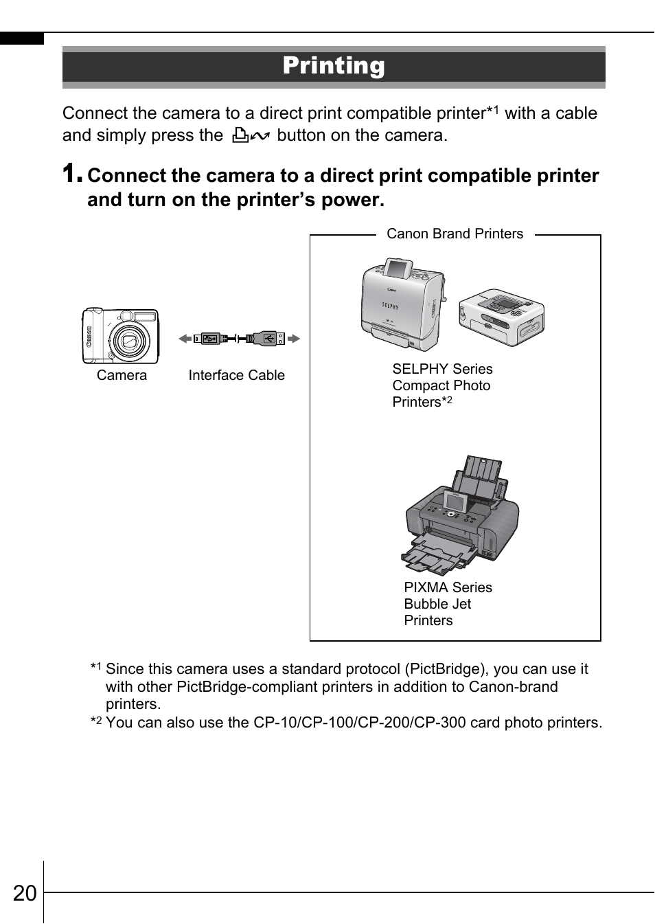 Printing, Pp. 20 | Canon A570 IS User Manual | Page 22 / 36