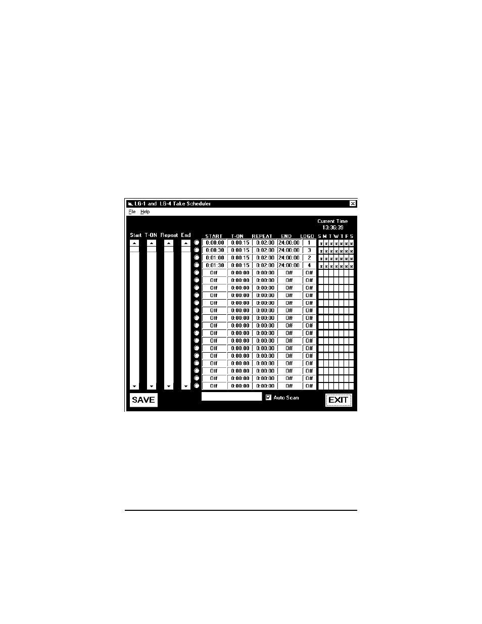 Schedule view | Burst Electronics LG-1 User Manual | Page 19 / 40
