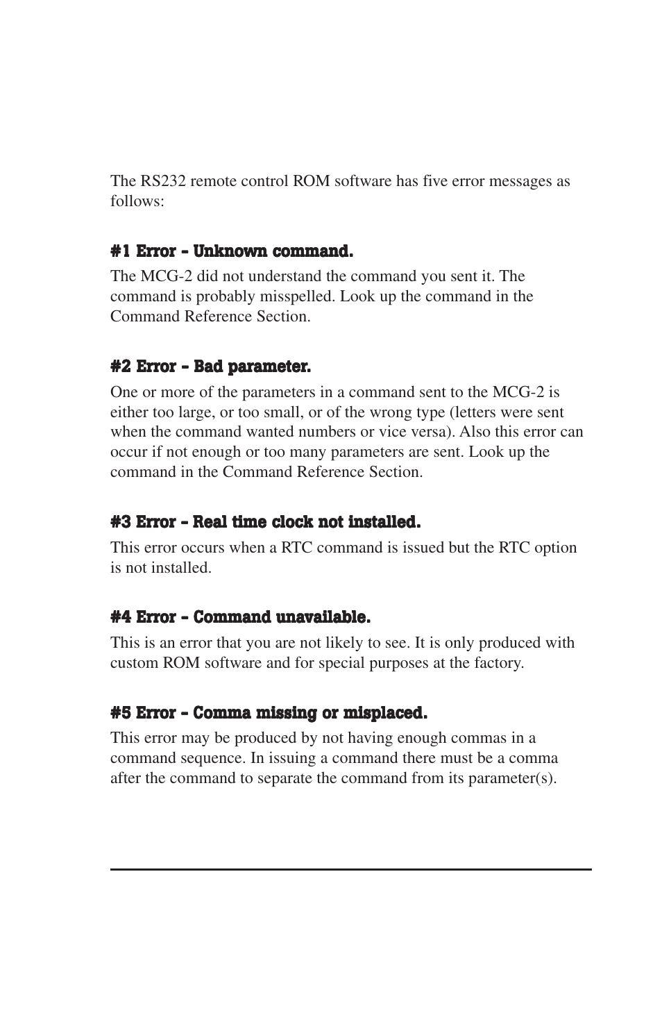 Error messages | Burst Electronics MCG-2 User Manual | Page 58 / 61