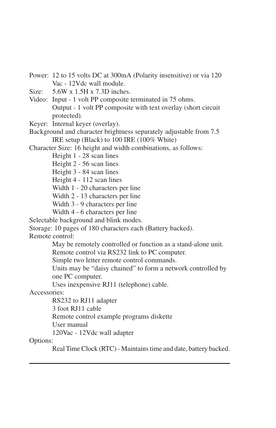 Specifications | Burst Electronics MCG-2 User Manual | Page 61 / 61