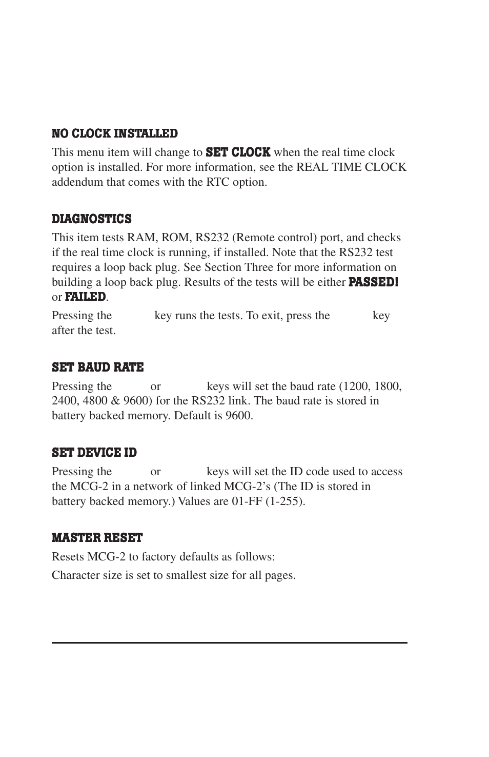 Utility menu | Burst Electronics MCG-2 User Manual | Page 9 / 61