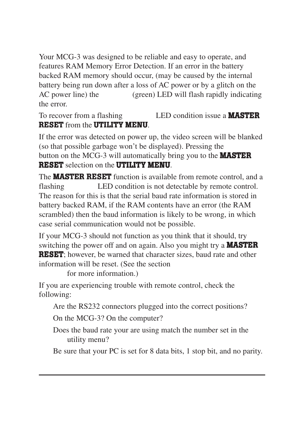 Troubleshooting & flashing led’s | Burst Electronics MCG-3 User Manual | Page 64 / 71