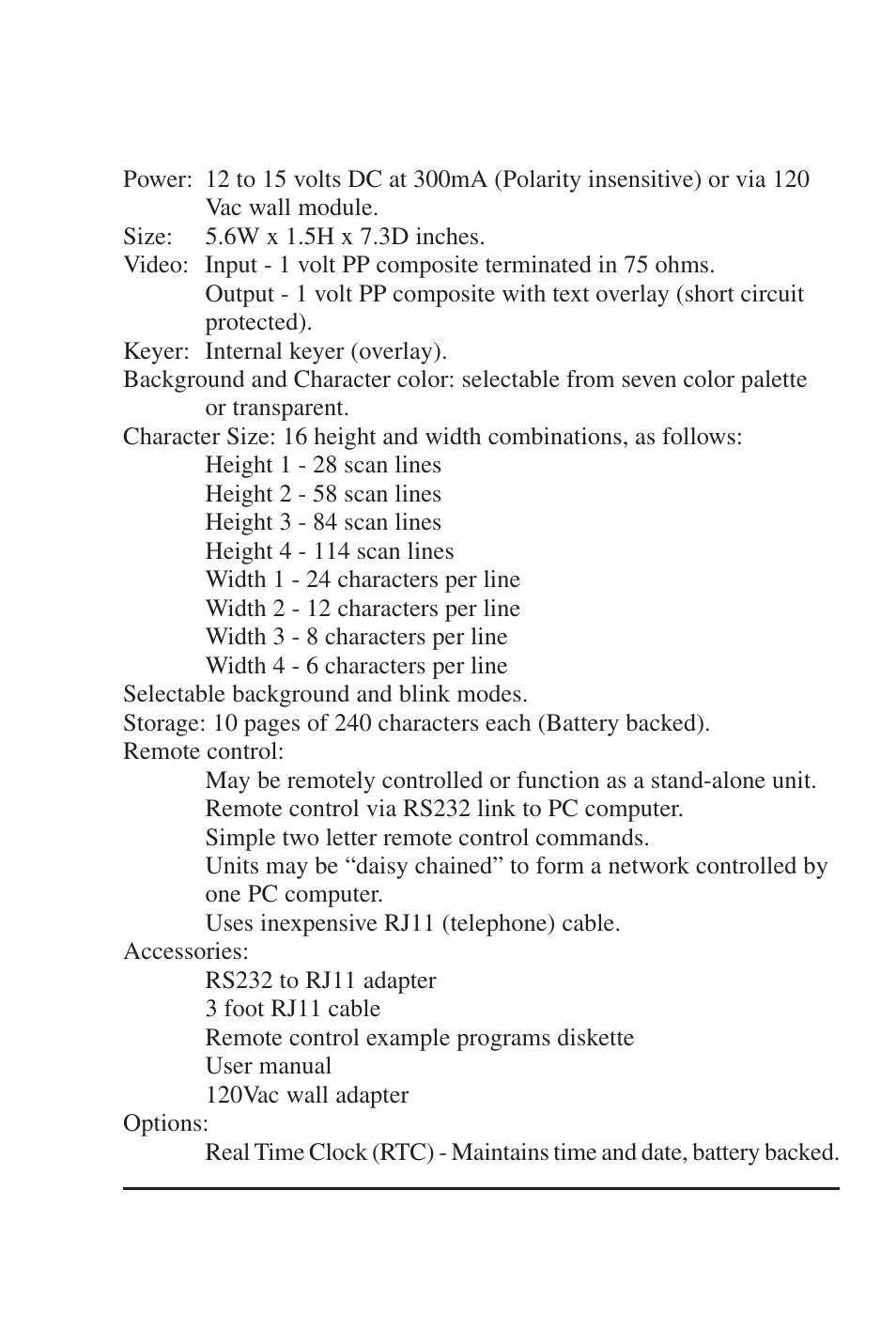 Specifications | Burst Electronics MCG-3 User Manual | Page 69 / 71