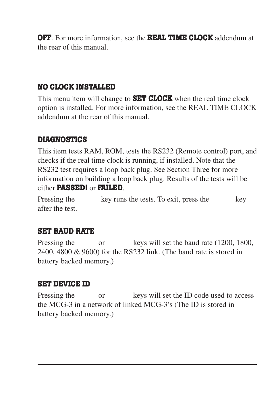 Utility menu | Burst Electronics MCG-3 User Manual | Page 9 / 71