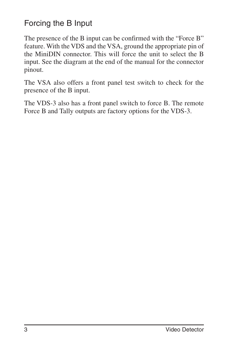 Forcing the b input | Burst Electronics VDS-3 User Manual | Page 4 / 6