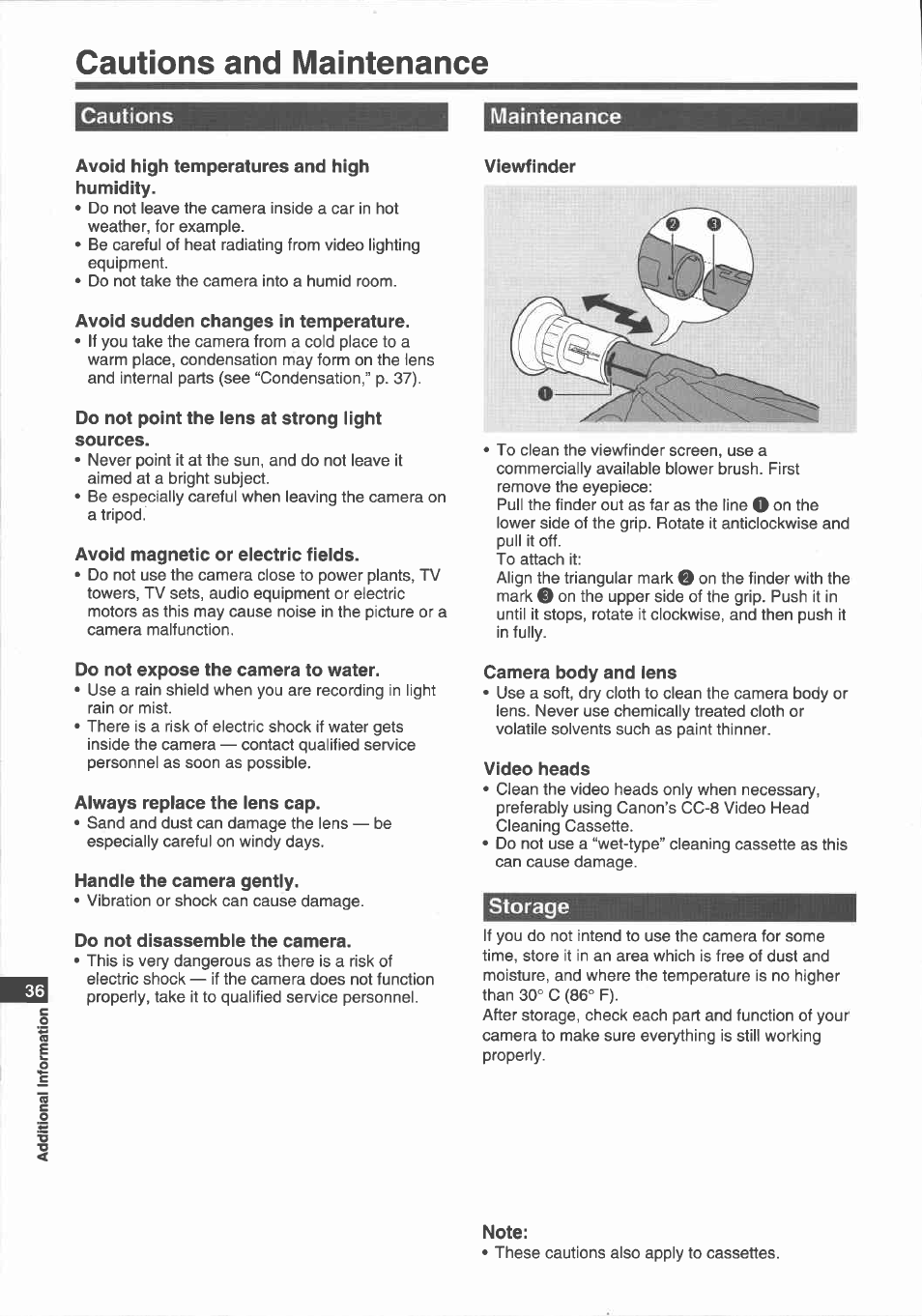 Vl-20 battery video light, Sa-1 adapter bracket, Sc-150 and sc-300 soft carrying cases | Rs-500 rain shield, Ws-20 wrist strap, Hc-500 system case | Canon E 700 User Manual | Page 38 / 47
