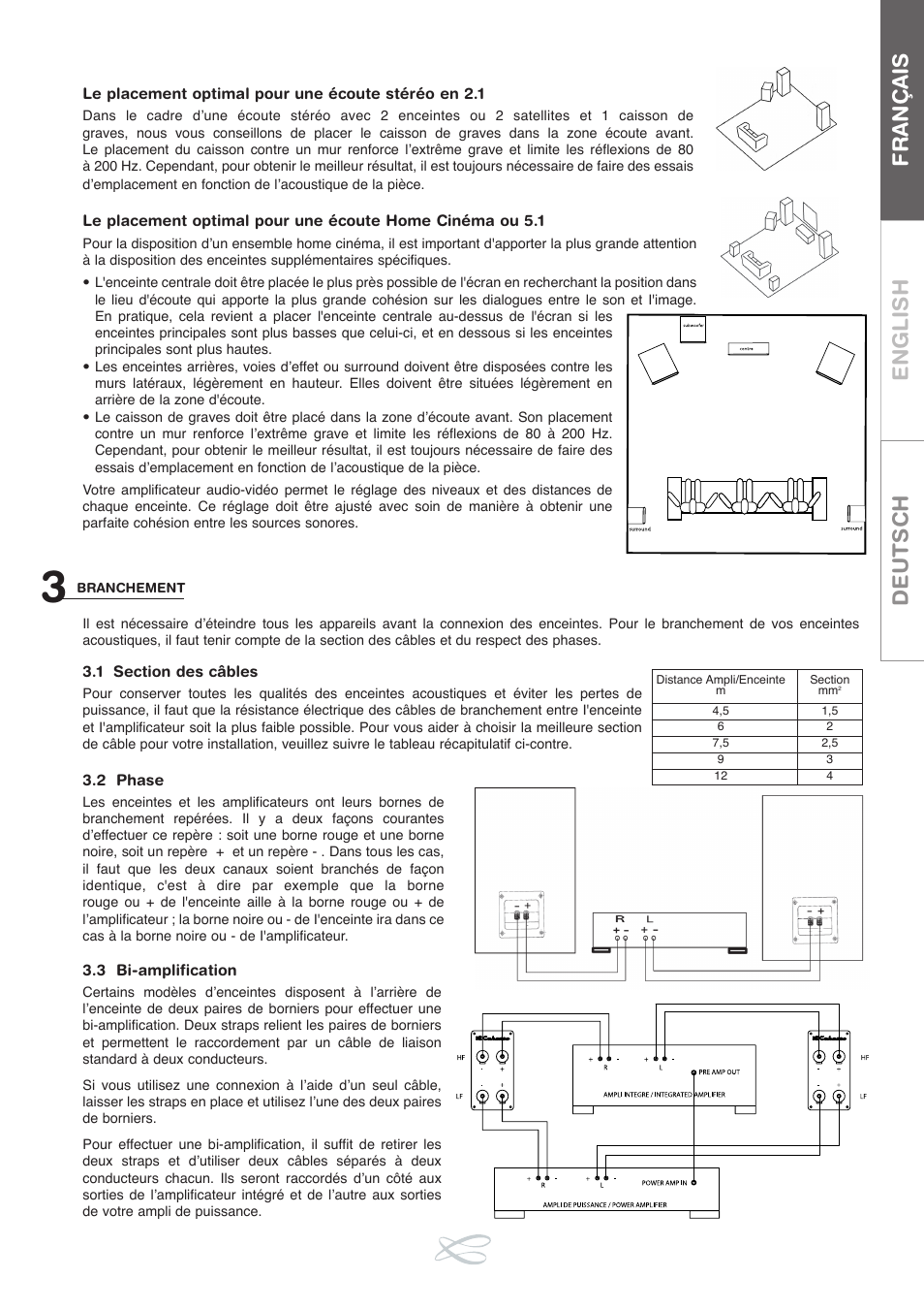 Français english deutsch | Cabasse LOUDSPEAKERS User Manual | Page 3 / 12