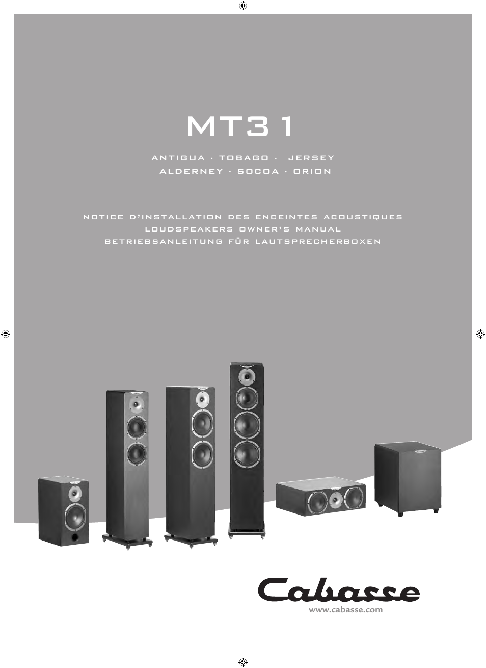 Cabasse MT31 User Manual | 16 pages