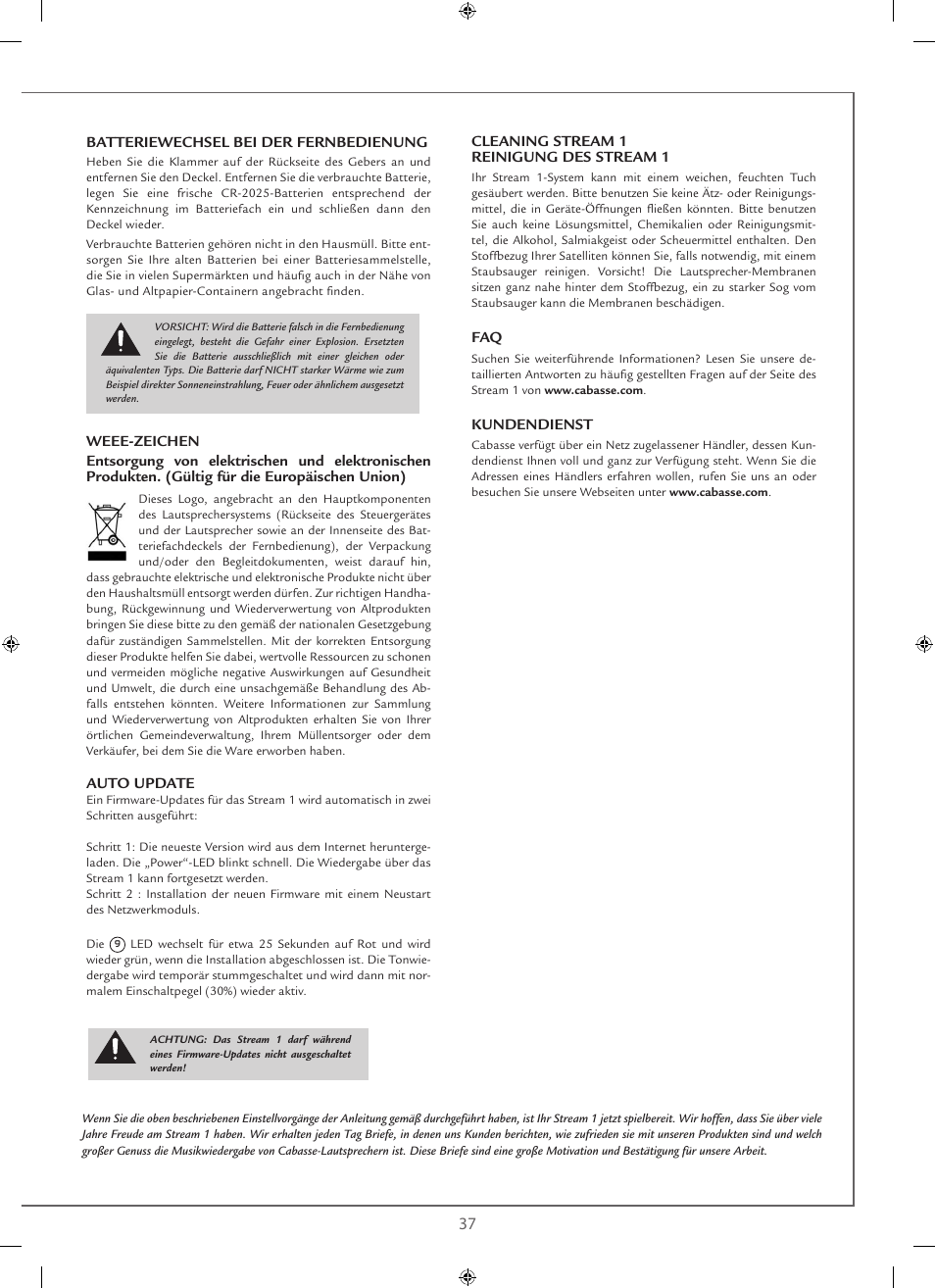 Cabasse STREAM 1 User Manual | Page 37 / 48