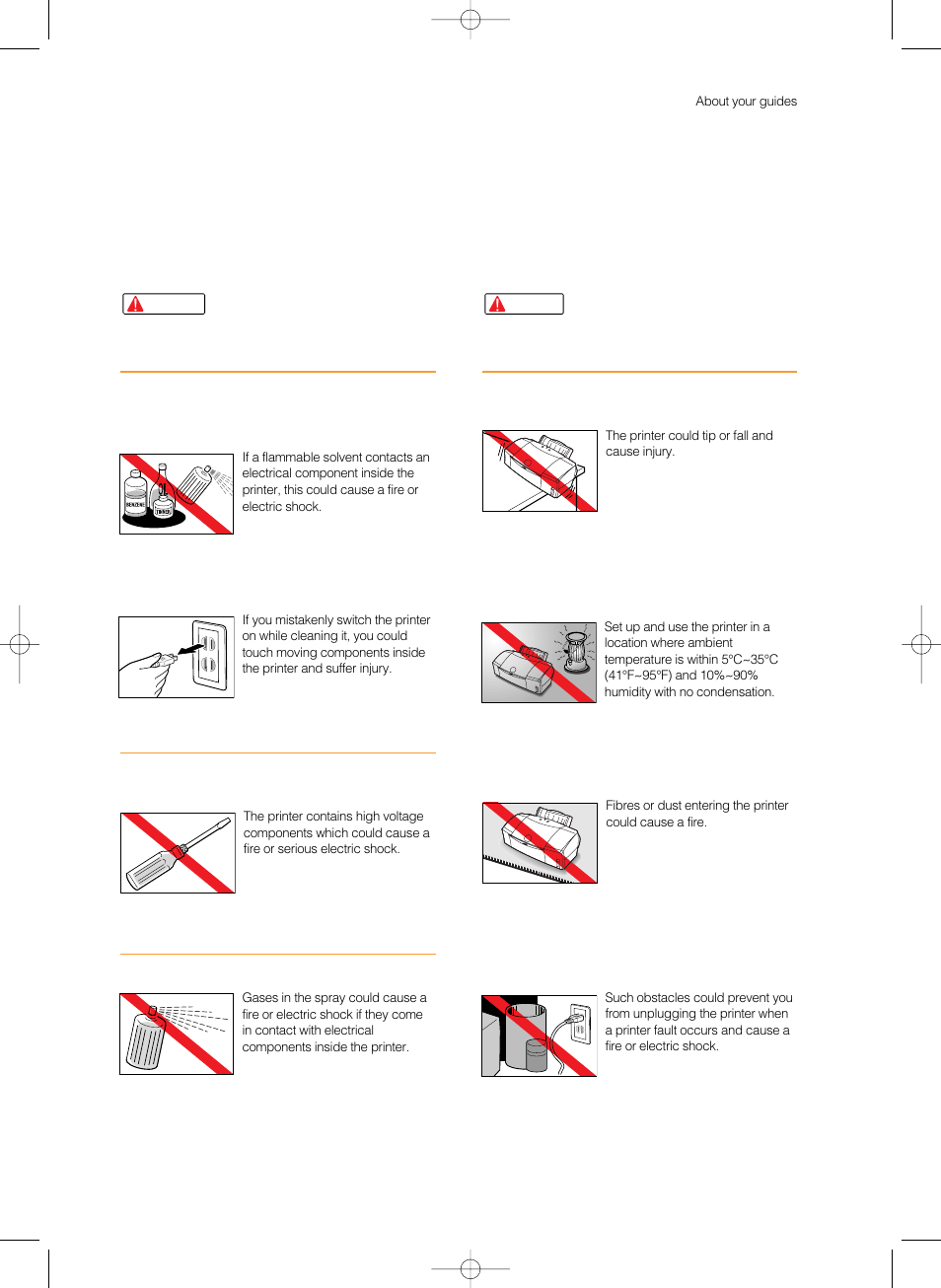 Cleaning the printer, Maintaining the printer, Working around the printer | Choosing a location | Canon BJC-8200 User Manual | Page 5 / 85