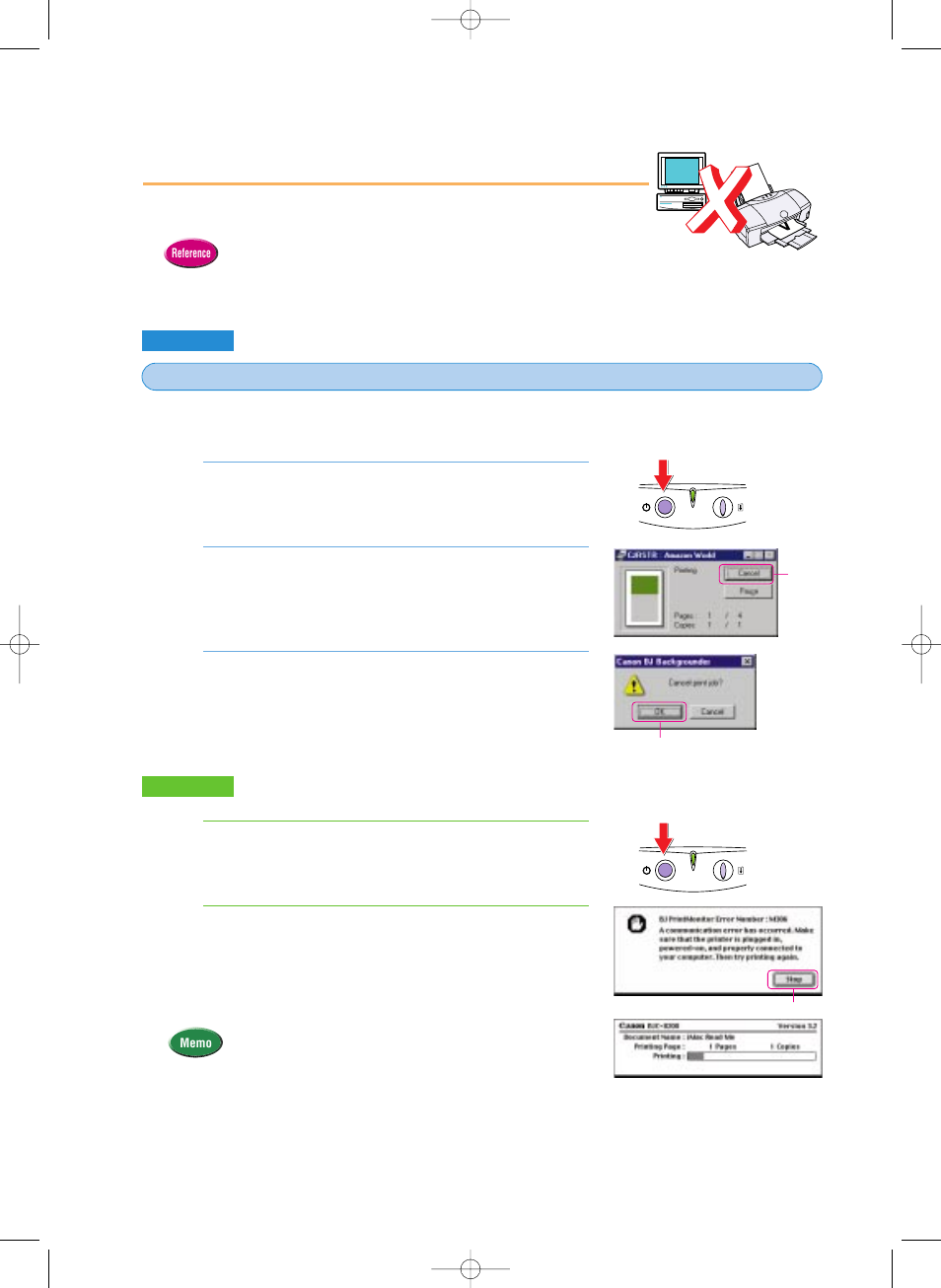 Cancelling a print job | Canon BJC-8200 User Manual | Page 54 / 85