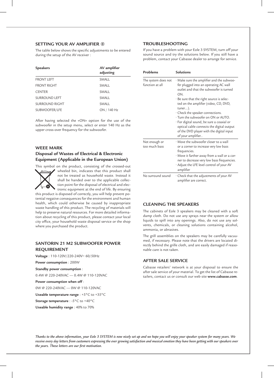 Cabasse EOLE 3 User Manual | Page 11 / 24