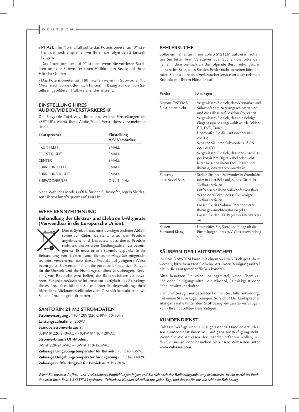 Cabasse EOLE 3 User Manual | Page 14 / 24
