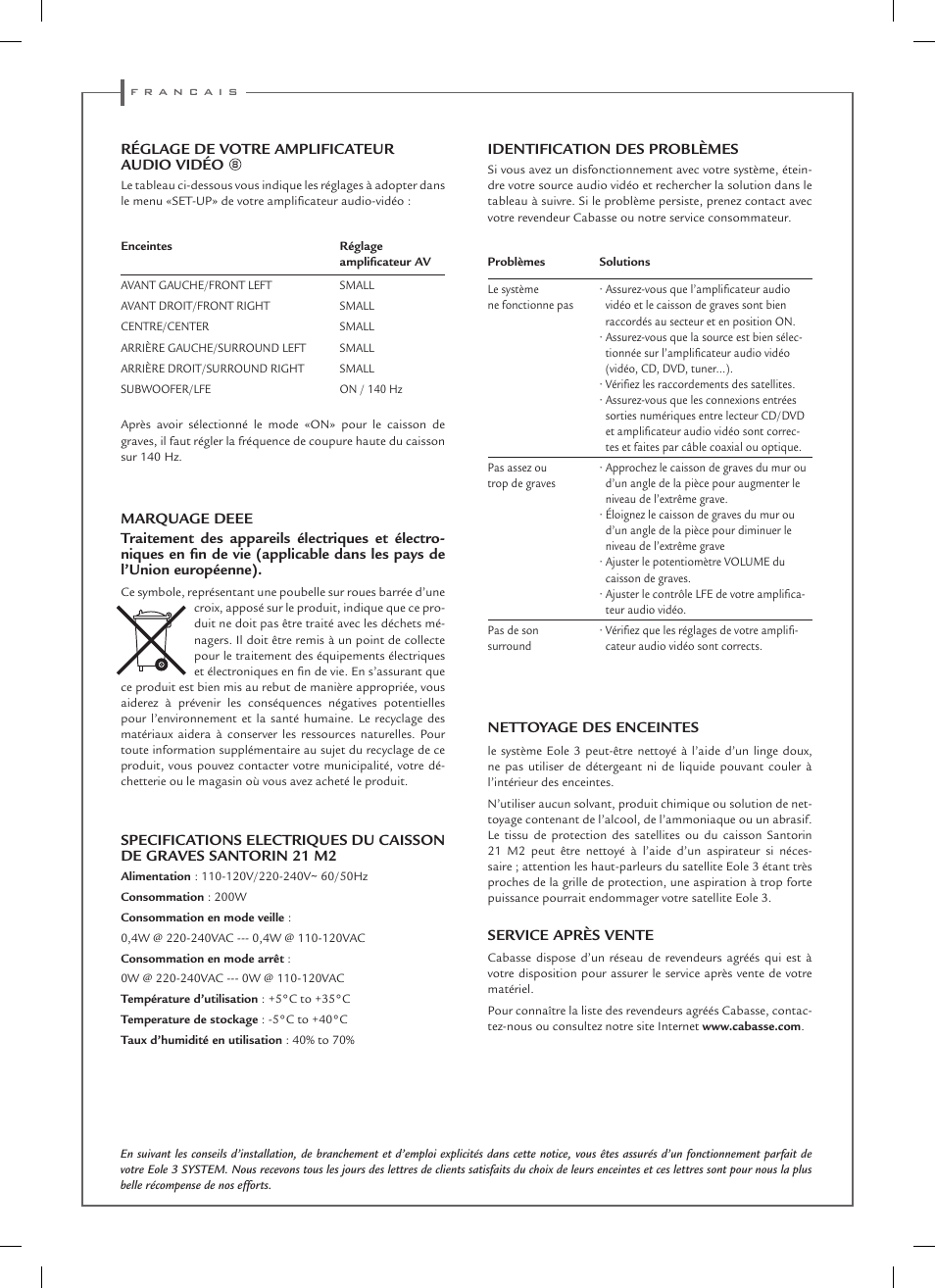 Cabasse EOLE 3 User Manual | Page 8 / 24