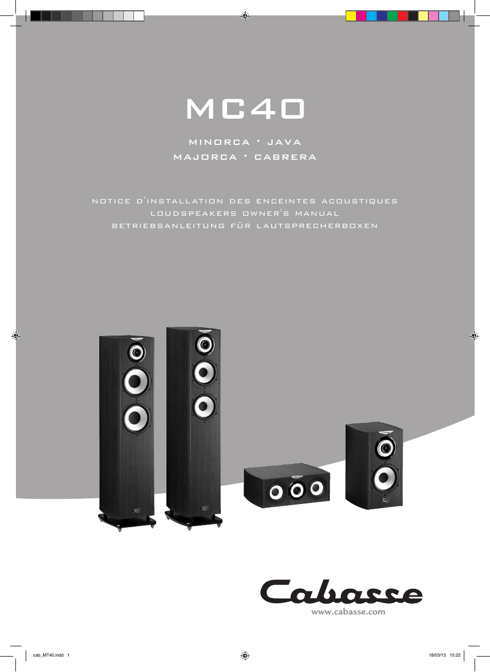 Cabasse MC40 User Manual | 12 pages