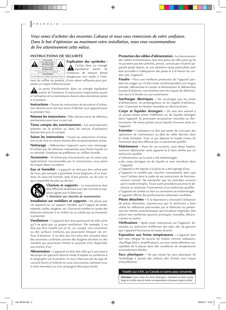 Cabasse MC40 User Manual | Page 3 / 12