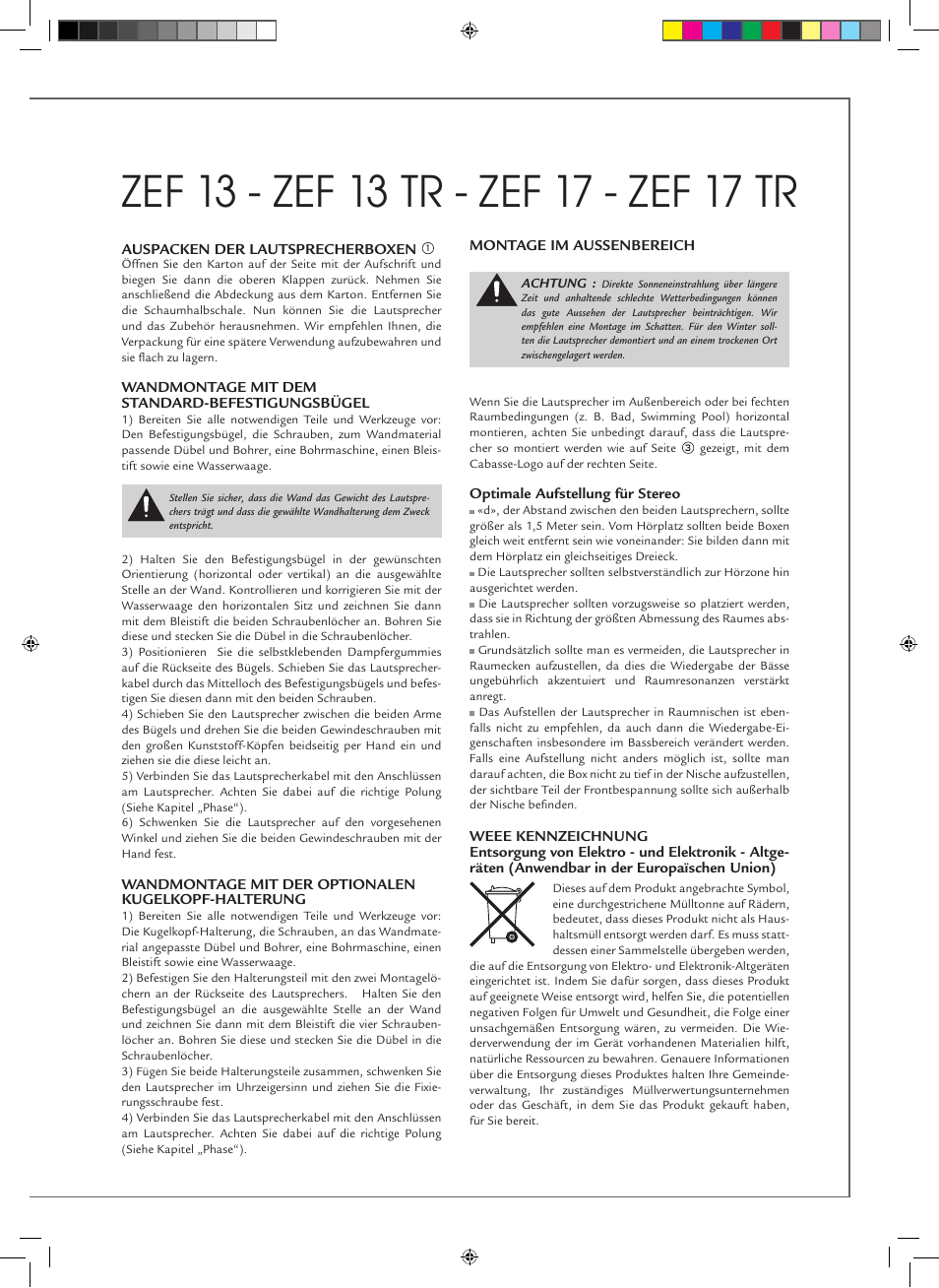 Cabasse ZEF 13 - ZEF 13 TR User Manual | Page 13 / 16