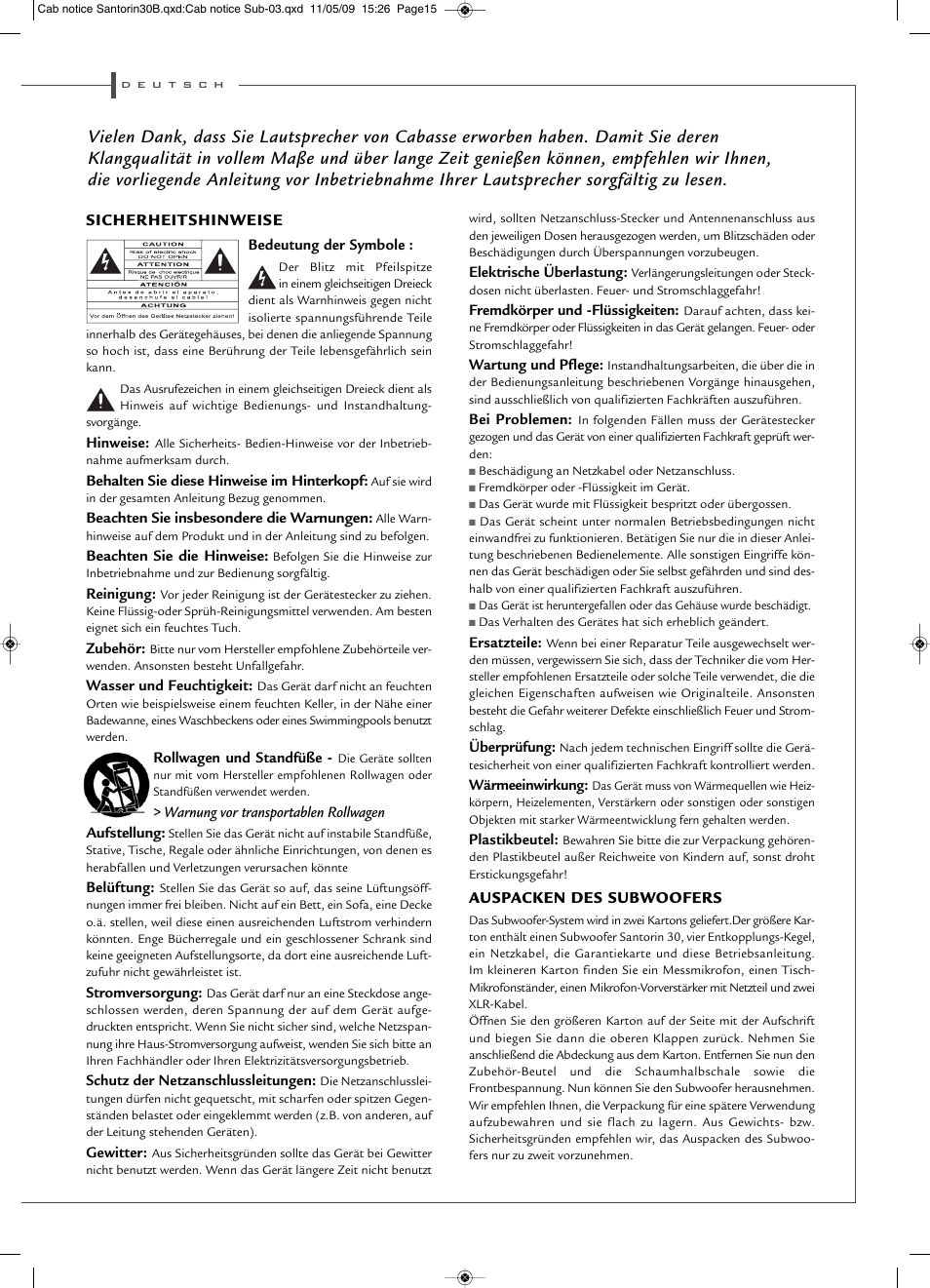 Cabasse SANTORIN 30 User Manual | Page 15 / 20